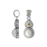 APG-8045-DY Sterling Silver Pendant With Pearl 18K Gold And Diamond Jewelry Bali Designs Inc